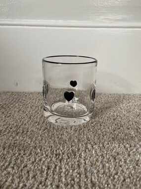 Black Heart Icon Juice Glass NWOT